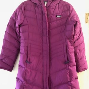 Magenta Girls Puffer Coat